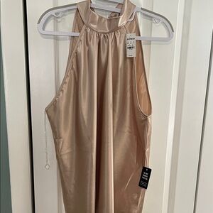 Express Halter Top in Champagne Gold Size Large NEW